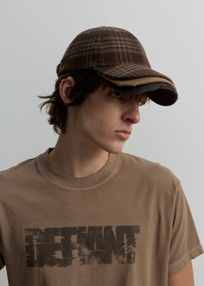 TRIPLE LAYERS PLAID CAP