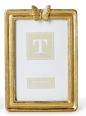 Two's Company Golden Butterfly Photo Frame