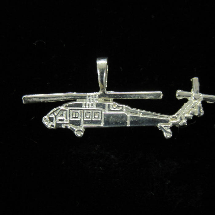 UH-60 Black Hawk Helicopter 1.25" Sterling Silver Pendant