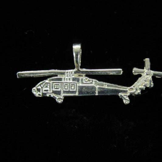 UH-60 Black Hawk Helicopter 1.25" Sterling Silver Pendant