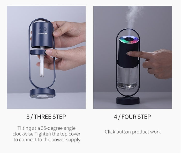 USB Humidifier - Portable, Quiet Projection Night Light