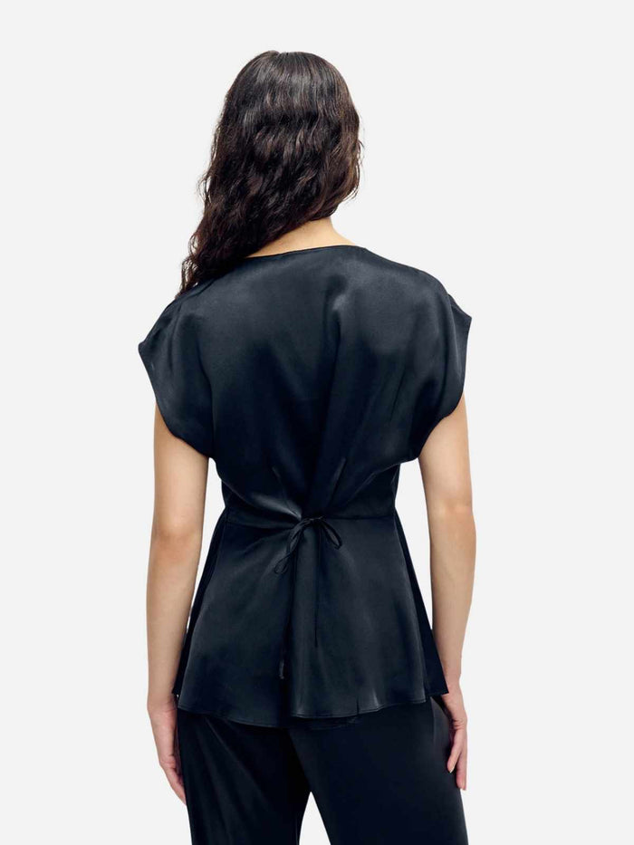 V Neck Top - Black
