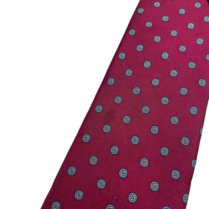 Christian Dior burgundy silk tie with subtle sheen and vintage charm.