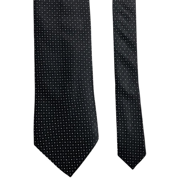 DKNY vintage silk tie black and white polka dots, excellent condition.