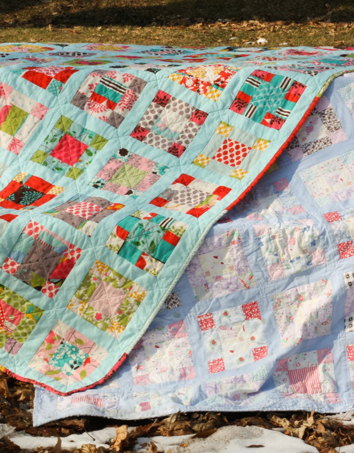 Vintage Nine-Patch Quilt Paper Sewing Pattern, Jeni Baker