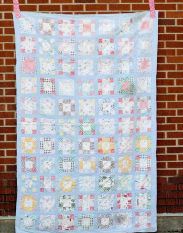 Vintage Nine-Patch Quilt Paper Sewing Pattern, Jeni Baker
