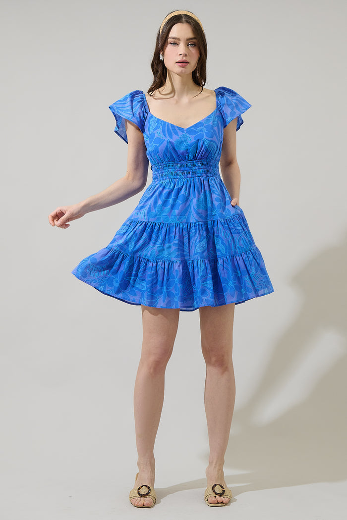 Warren Floral Ellis Tiered Mini Dress