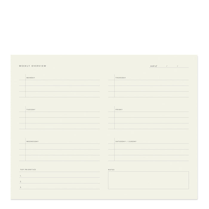 Weekly Overview Notepad