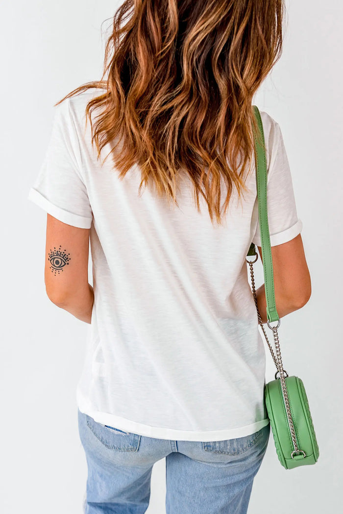 Western Duck Graffiti Print T-Shirt – White