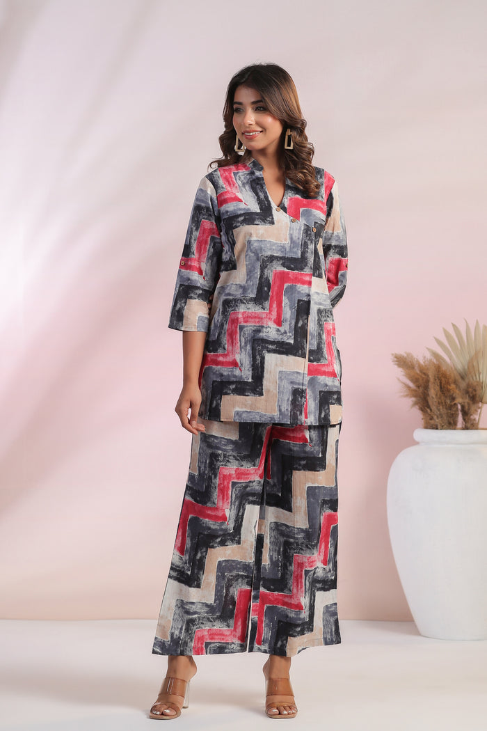 Whimsical Zigzags Cotton Co-ord Set