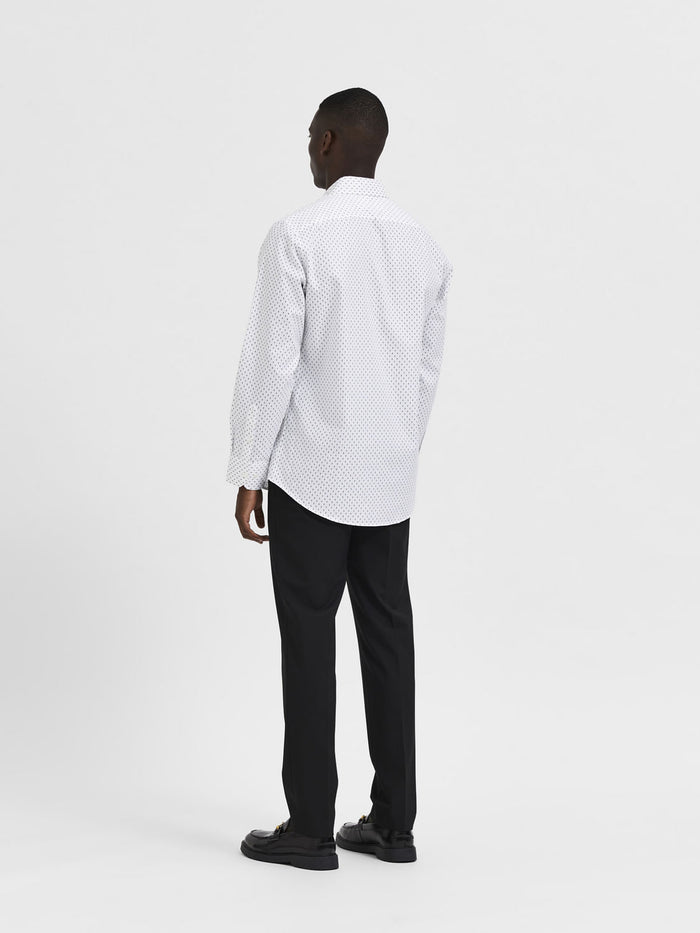 White All Over Print Full Sleeves Shirt