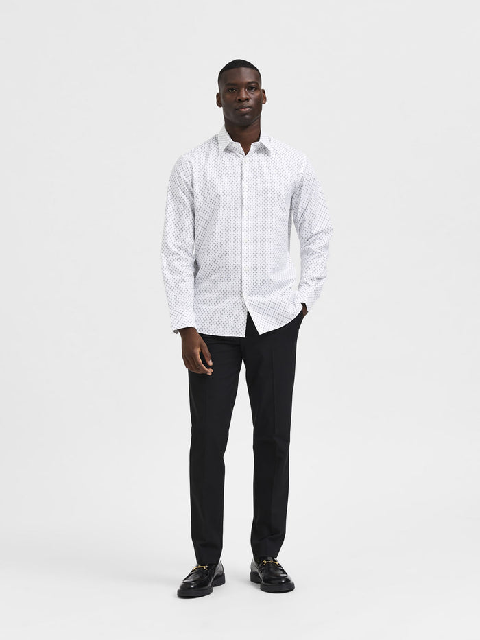 White All Over Print Full Sleeves Shirt