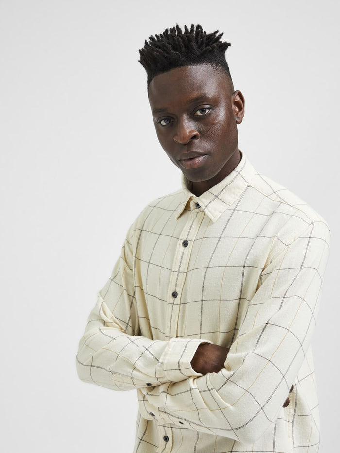 White Check Full Sleeves Shirt