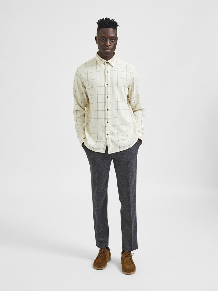 White Check Full Sleeves Shirt