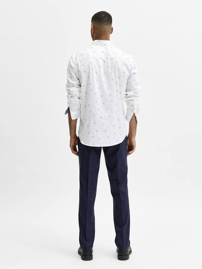 White Floral Full Sleevess Shirt