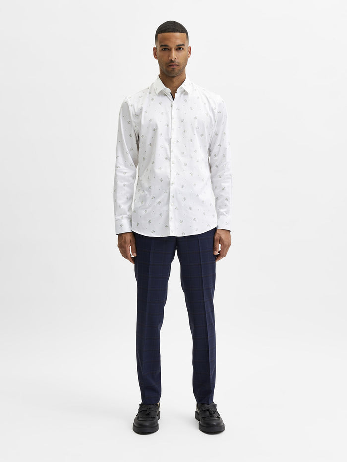 White Floral Full Sleevess Shirt