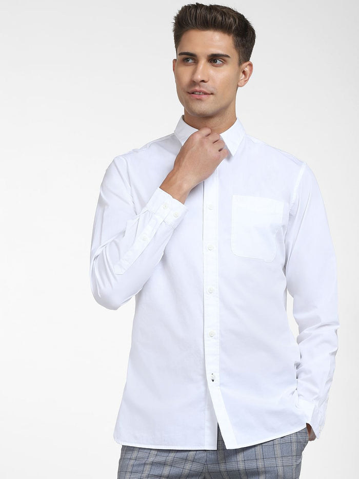 White Formal Full Sleeves Shirt