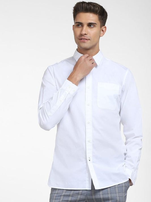 White Formal Full Sleeves Shirt