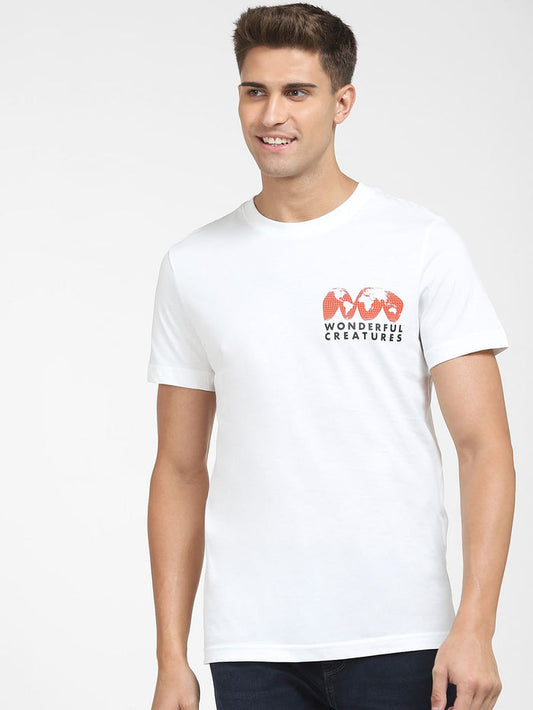 White Graphic Print Crew Neck T-Shirt