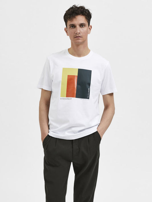 White Graphic Print Crew Neck T-Shirt
