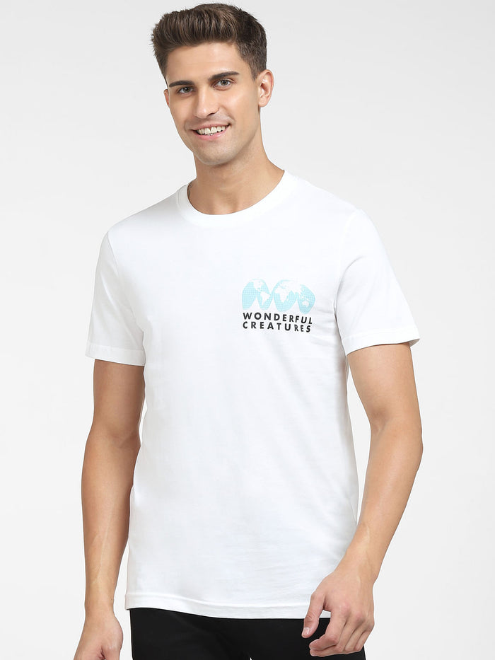 White Graphic Print Crew Neck T-Shirt
