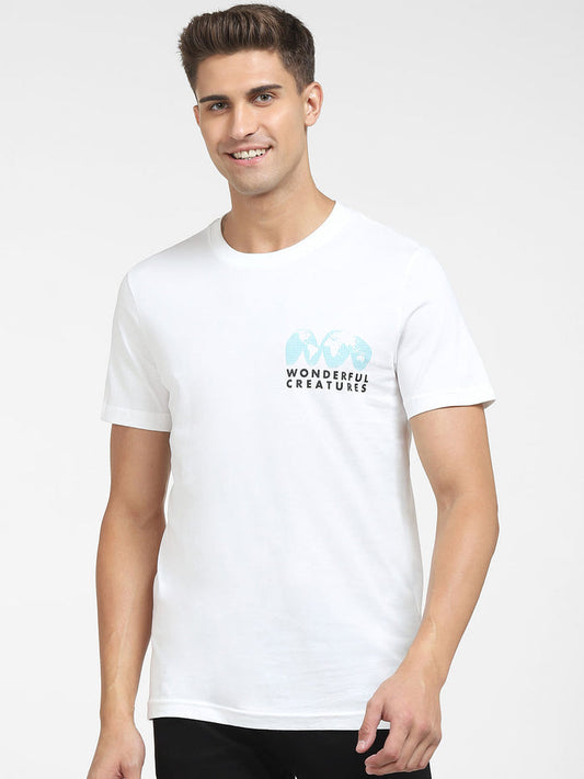 White Graphic Print Crew Neck T-Shirt