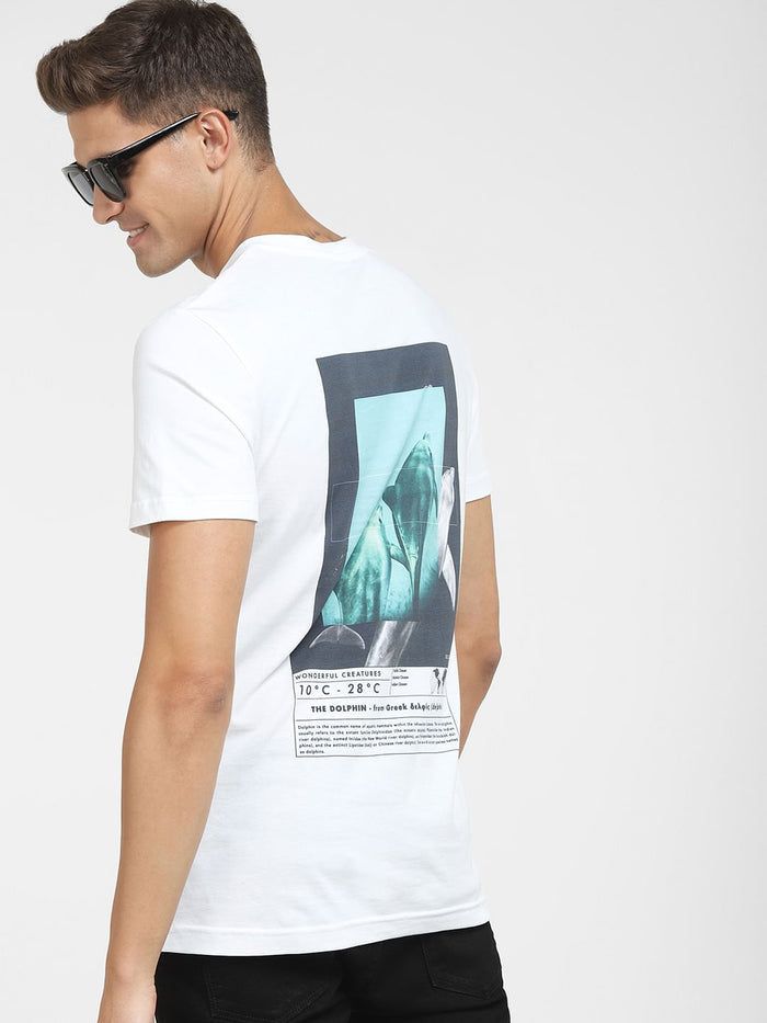 White Graphic Print Crew Neck T-Shirt