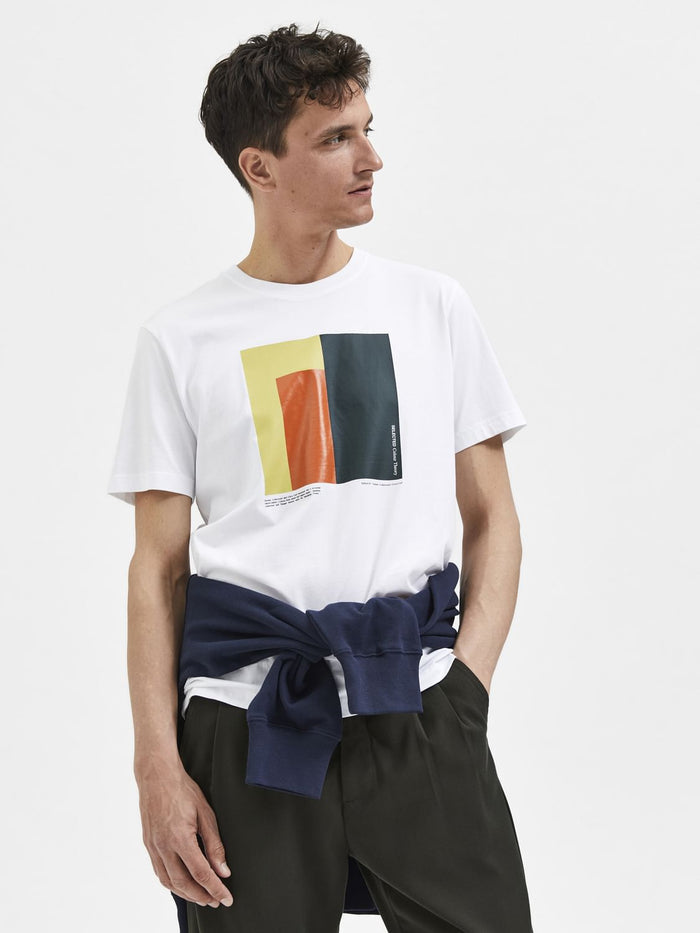 White Graphic Print Crew Neck T-Shirt