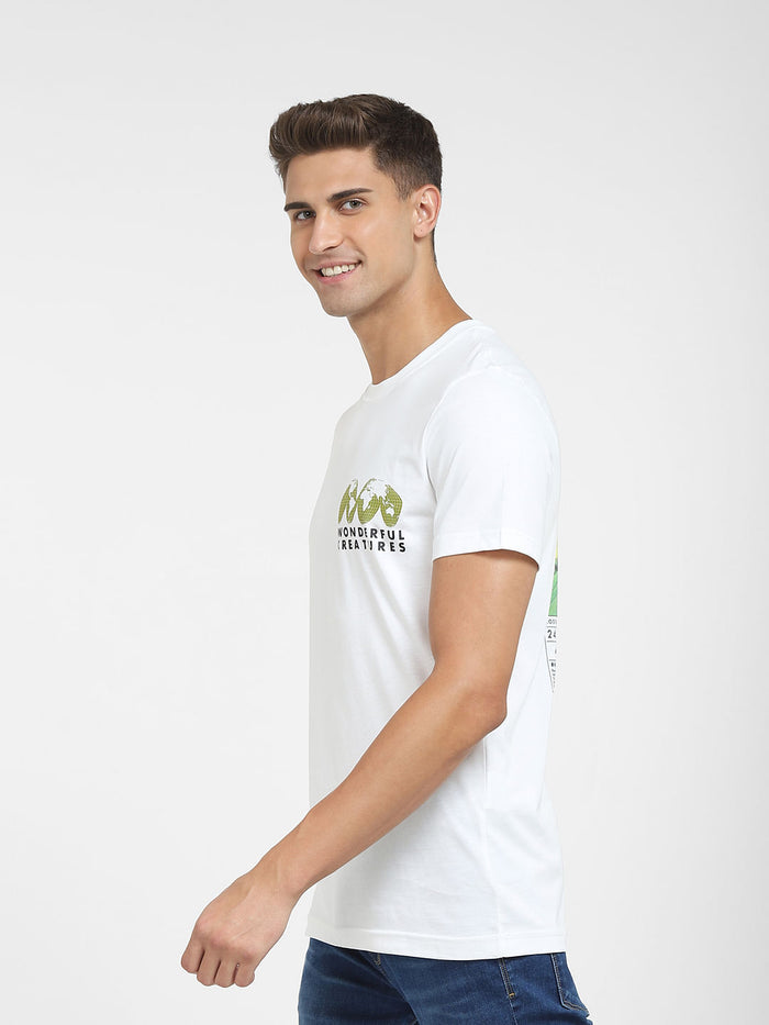 White Graphic Print Crew Neck T-Shirt