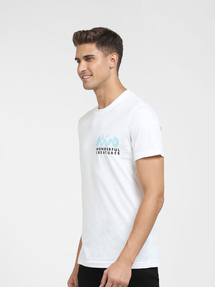 White Graphic Print Crew Neck T-Shirt
