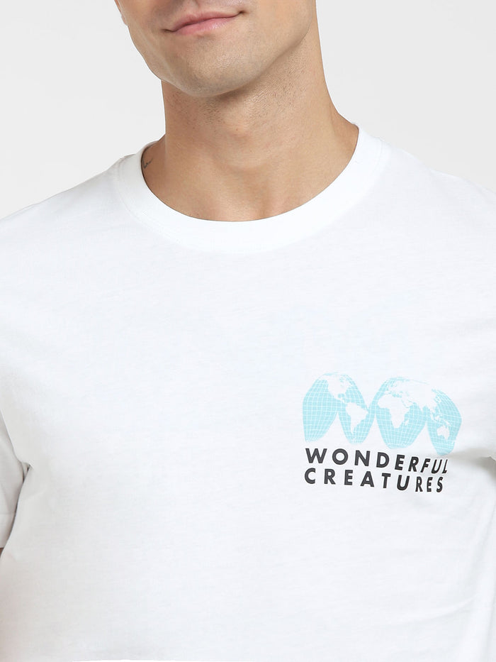 White Graphic Print Crew Neck T-Shirt