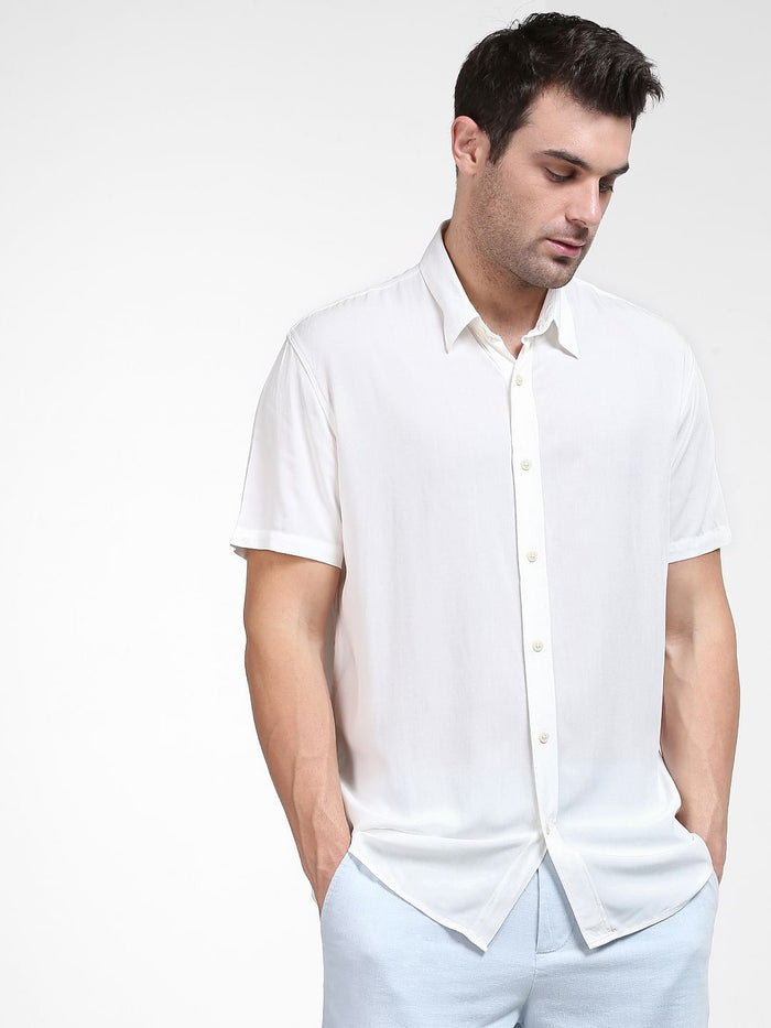White Half Sleeves Shirt