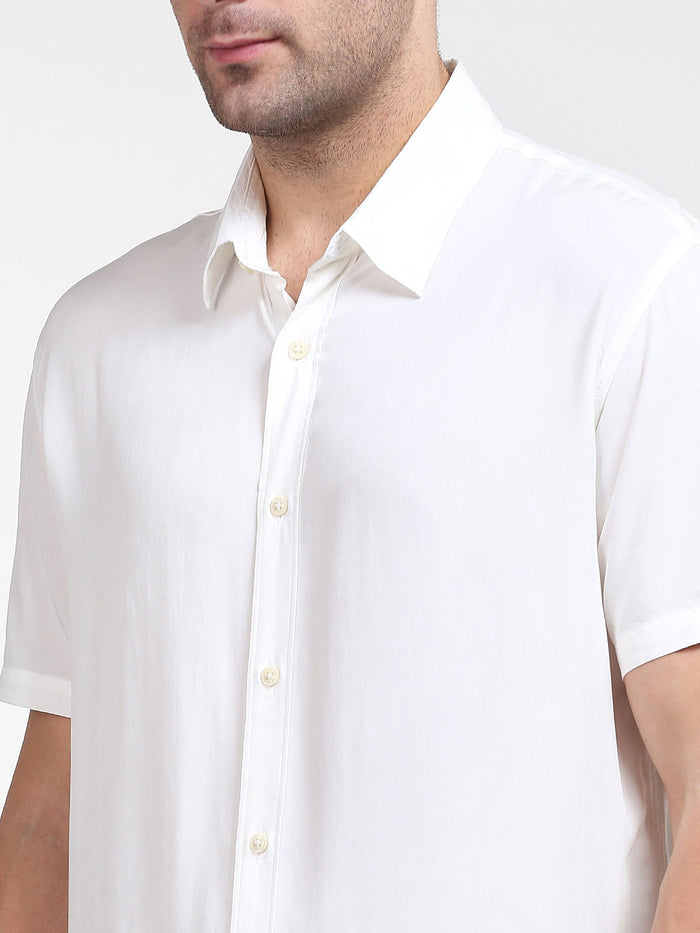 White Half Sleeves Shirt
