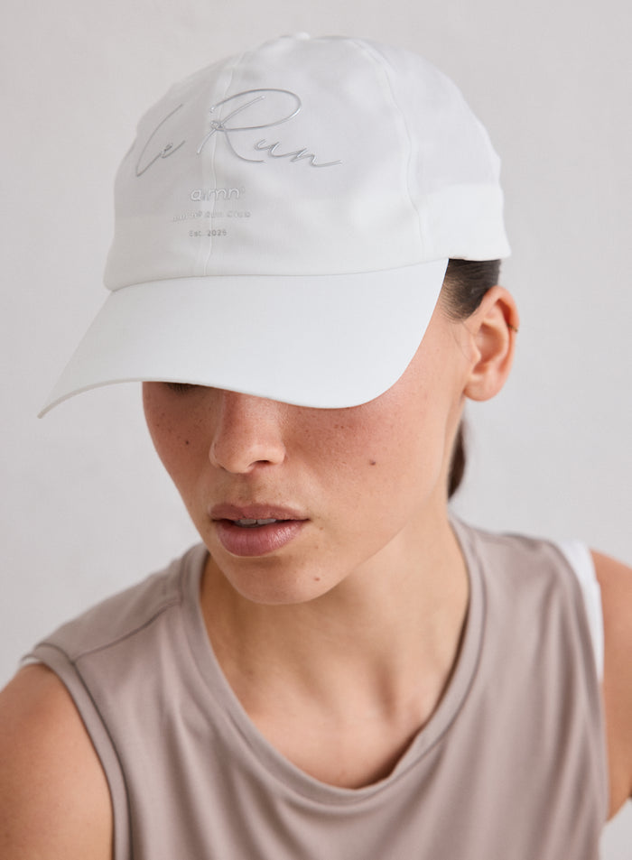 White Le Run Running Cap