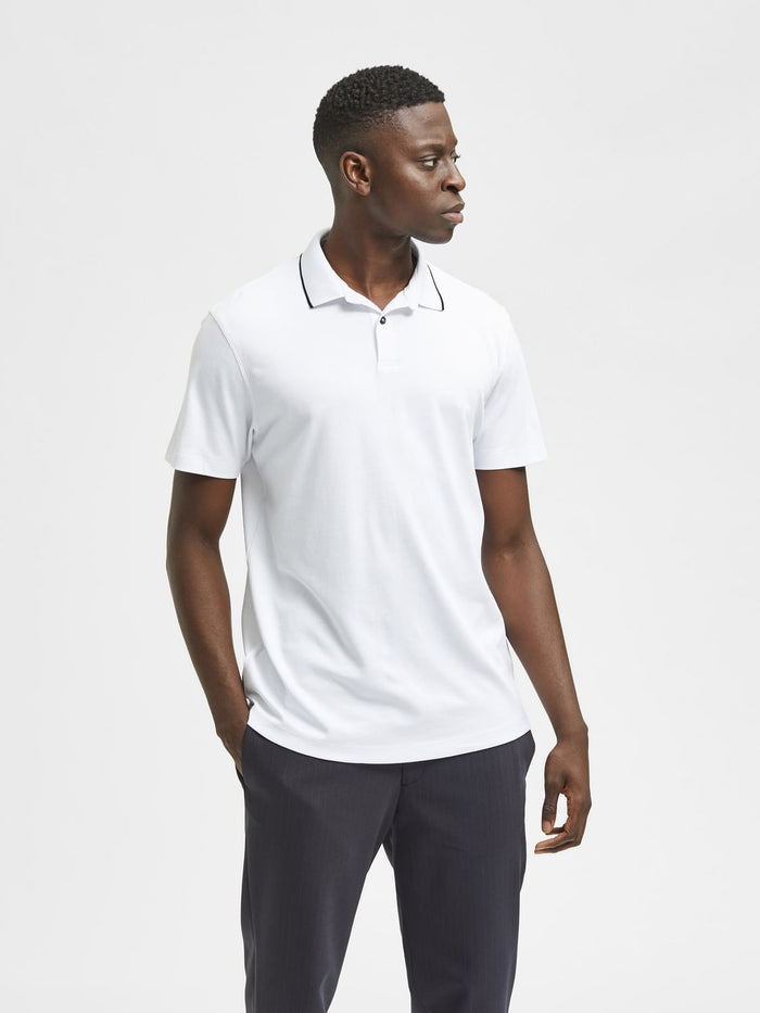 White Organic Cotton Polo Neck T-Shirt