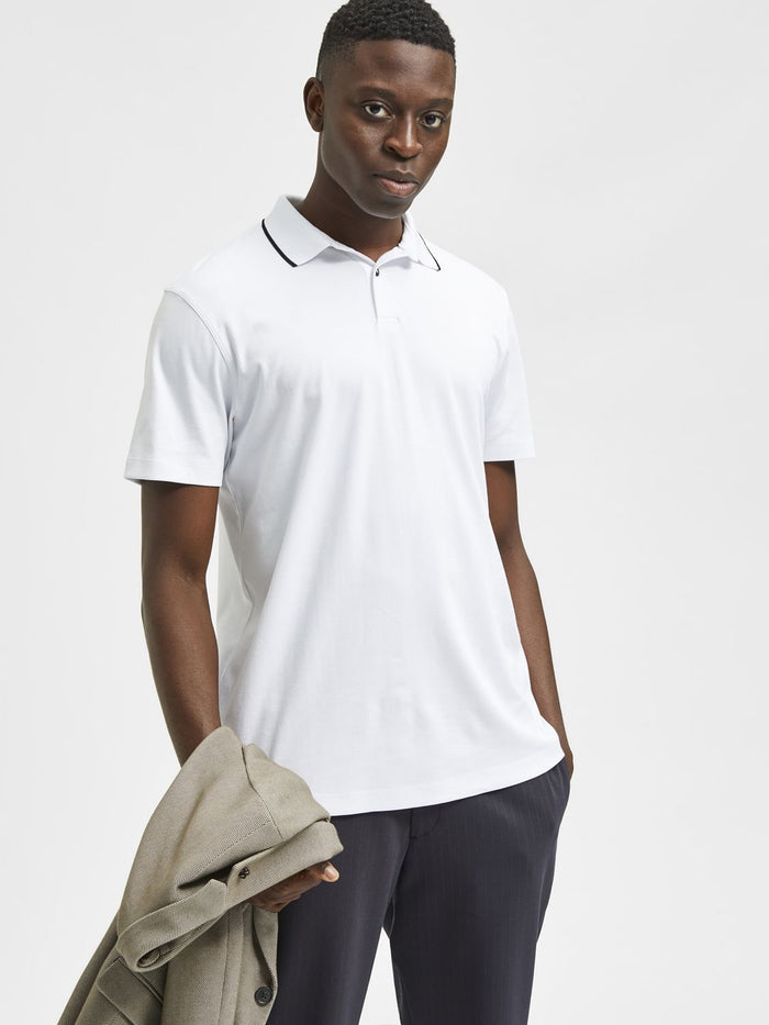 White Organic Cotton Polo Neck T-Shirt