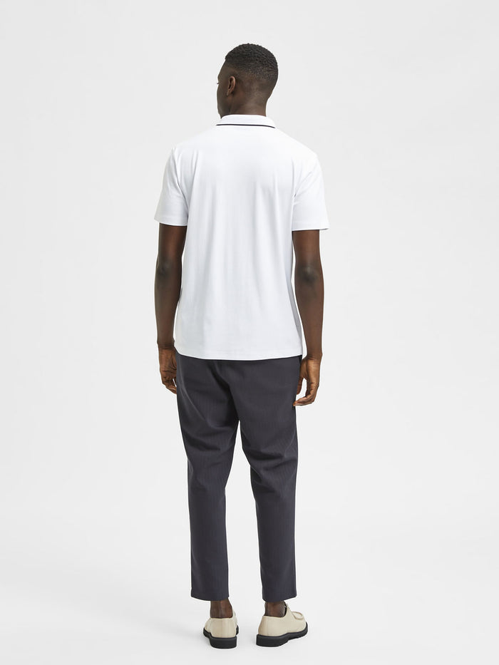 White Organic Cotton Polo Neck T-Shirt