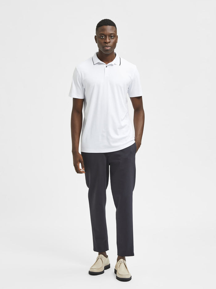 White Organic Cotton Polo Neck T-Shirt