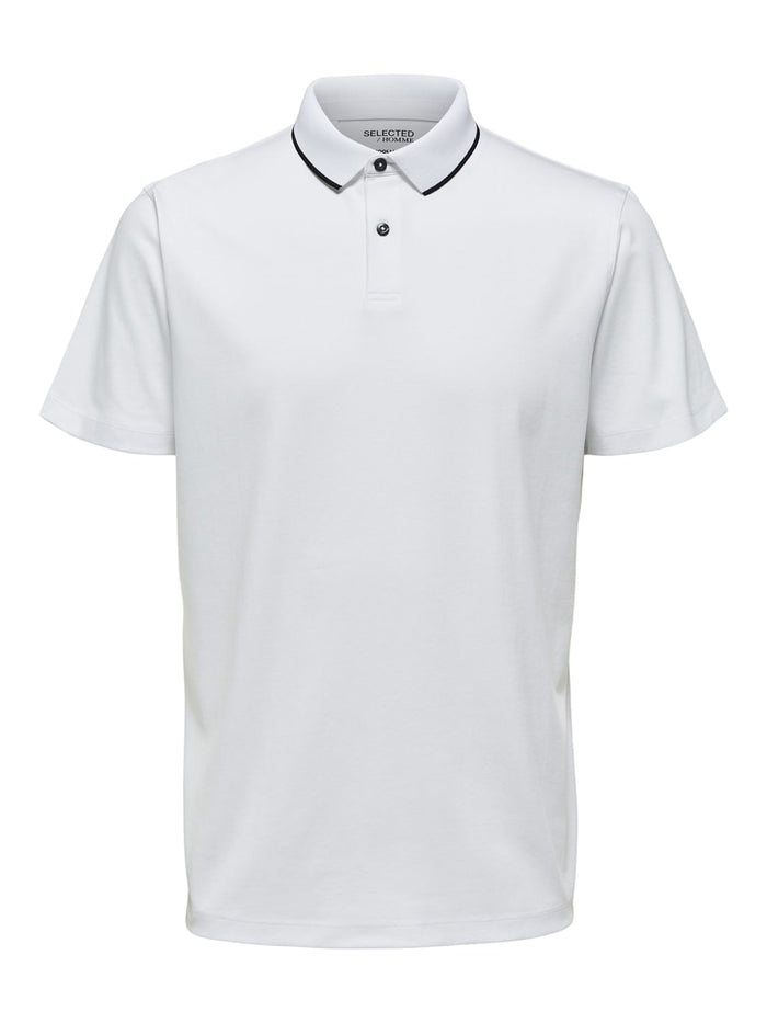 White Organic Cotton Polo Neck T-Shirt