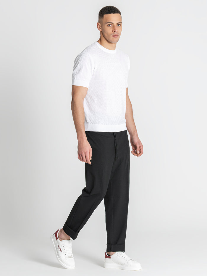 t-shirts / White Squared Knit Tee