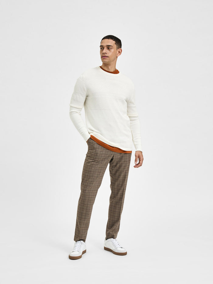 White Textured Pullover
