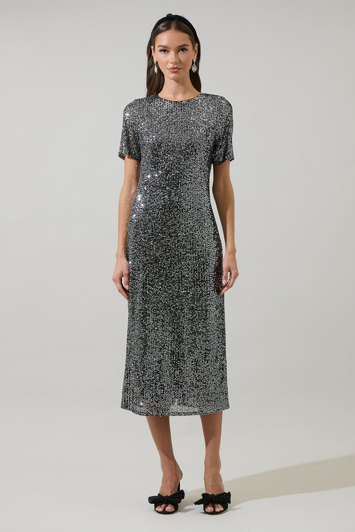 Willard Sequin Cosette Midi Dress