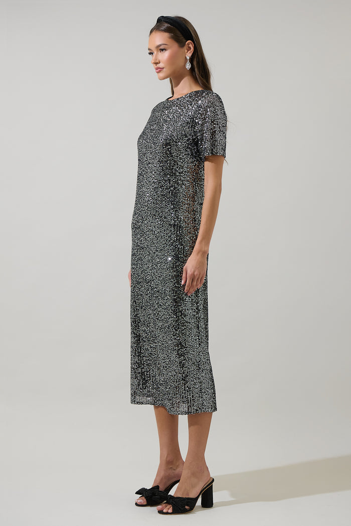 Willard Sequin Cosette Midi Dress