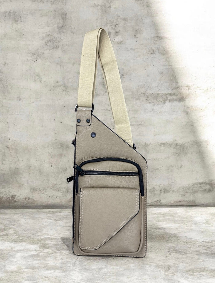 Kevico WK Compact Side Bag with zipper in apricot color, featuring a sleek, small accessory bag for easy carrying.