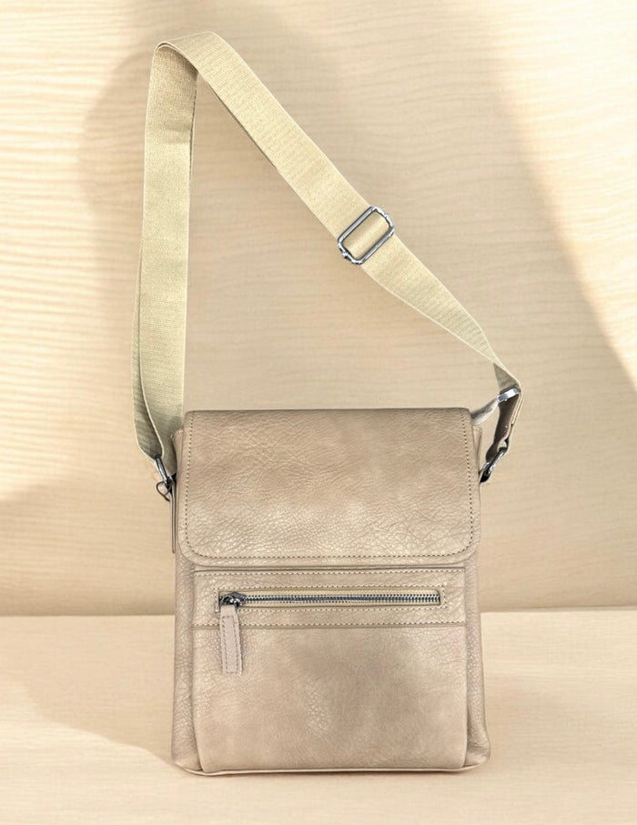 Kevico WK side bag with zipper in apricot color, featuring a compact design and adjustable strap for versatile accessories.