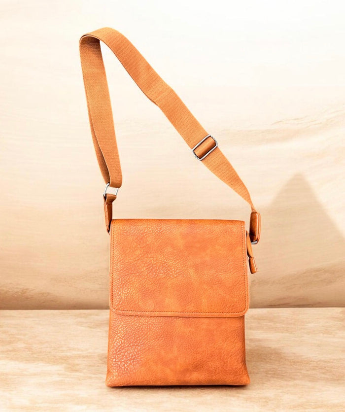 Brown Kevico WK side bag with zipper, stylish accessories pouch featuring adjustable strap and compact design.