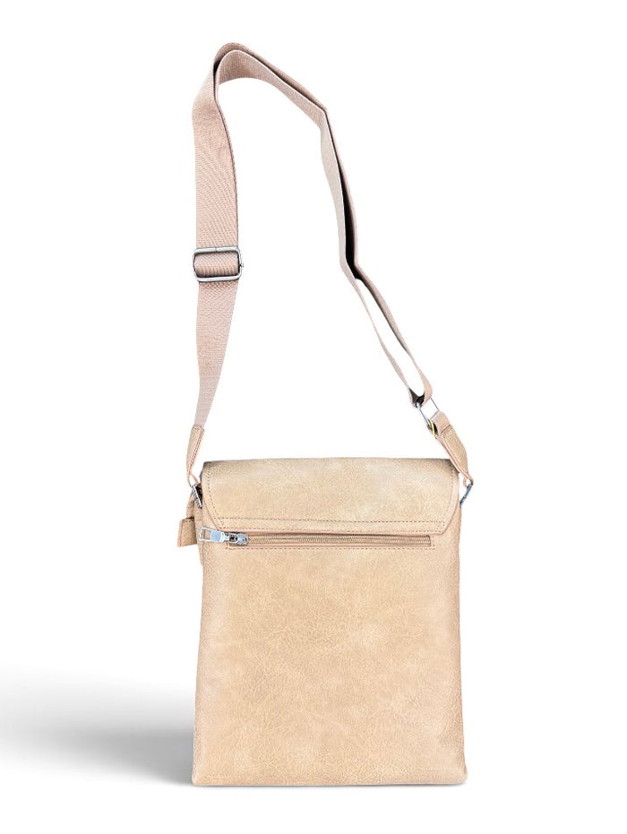 Kevico WK Side Bag with zipper in sand color, stylish accessory featuring adjustable strap and compact design for everyday use.