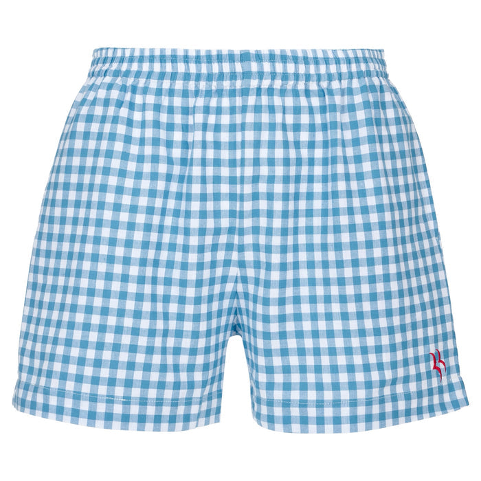 Womens 100% Cotton Shorts | Blue Gingham