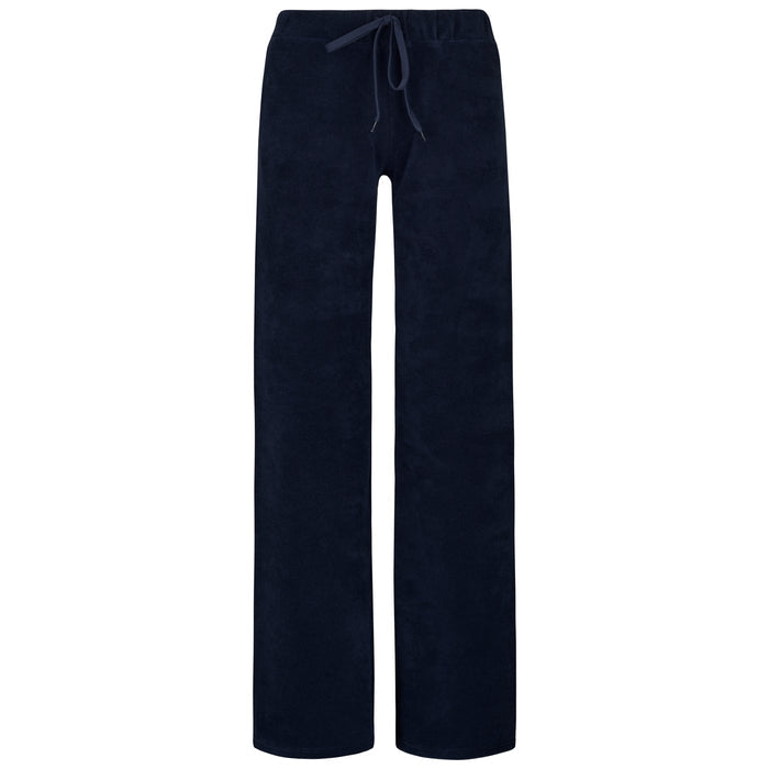 Womens and Girls Towelling Wide Leg Jogging Bottoms | Navy
