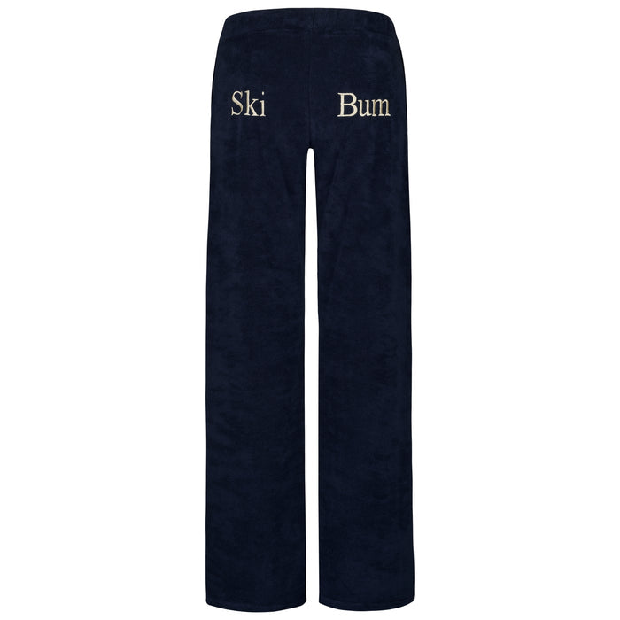 Womens and Girls Towelling Wide Leg Jogging Bottoms | Navy